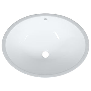 vidaXL Bathroom Sink White 56x41x20 cm Oval Ceramic