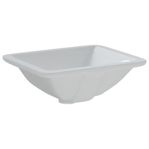 vidaXL Bathroom Sink White 36.5x32x15.5 cm Rectangular Ceramic