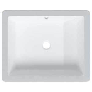 vidaXL Bathroom Sink White 50x40.5x18.5 cm Rectangular Ceramic