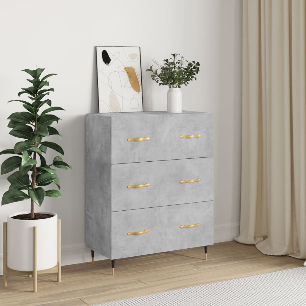 vidaXL Sideboard Concrete Grey 69.5x34x90 cm Engineered Wood