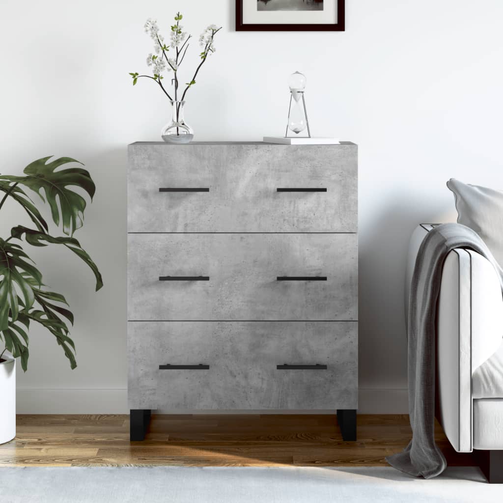 vidaXL Sideboard Concrete Grey 69.5x34x90 cm Engineered Wood