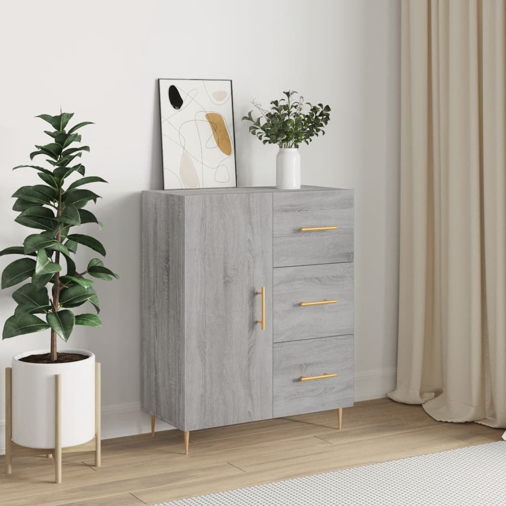 vidaXL Sideboard Grey Sonoma 69.5x34x90 cm Engineered Wood