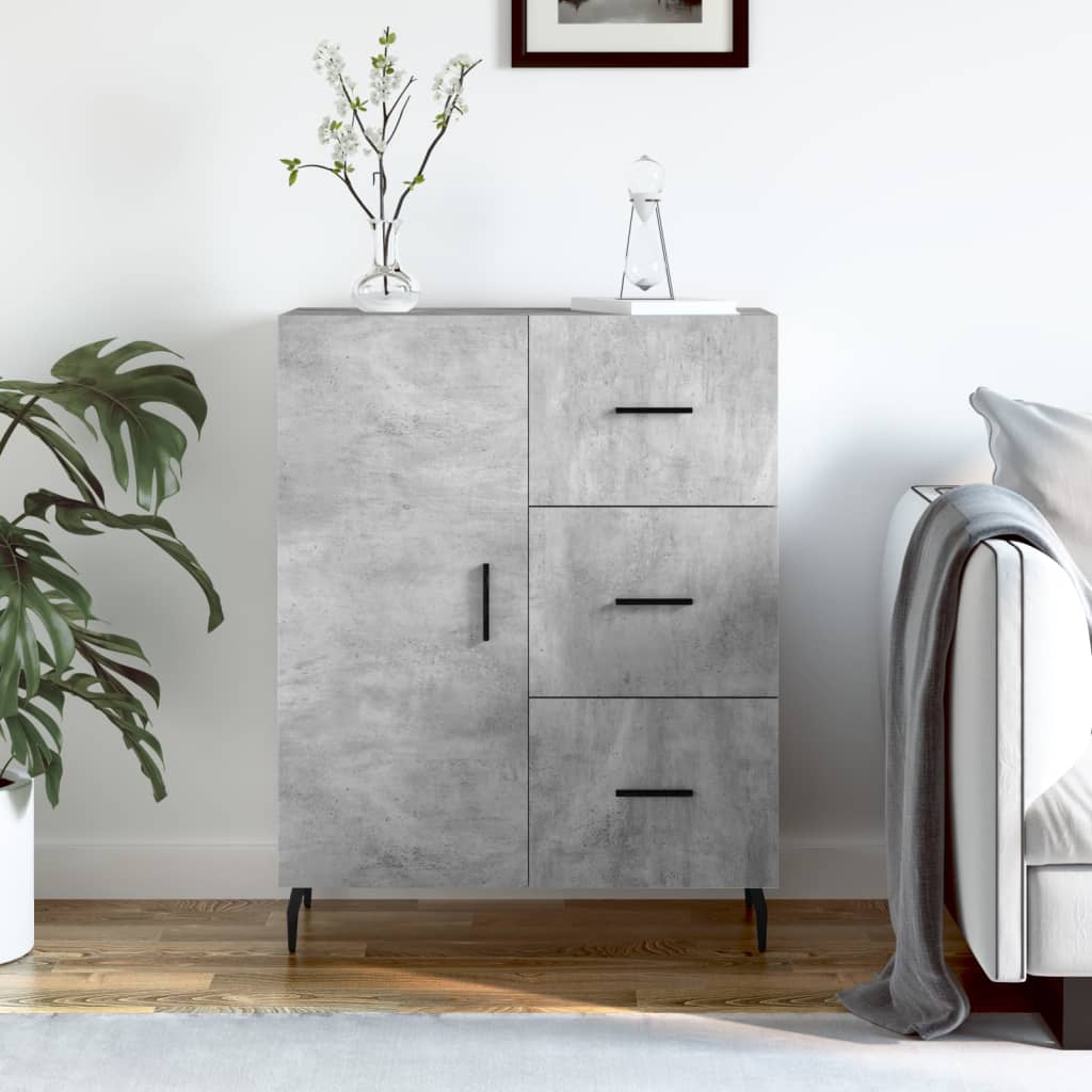 vidaXL Sideboard Concrete Grey 69.5x34x90 cm Engineered Wood