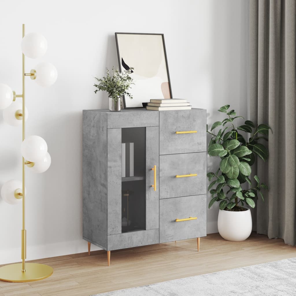 vidaXL Sideboard Concrete Grey 69.5x34x90 cm Engineered Wood