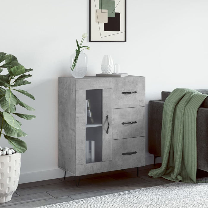 vidaXL Sideboard Concrete Grey 69.5x34x90 cm Engineered Wood