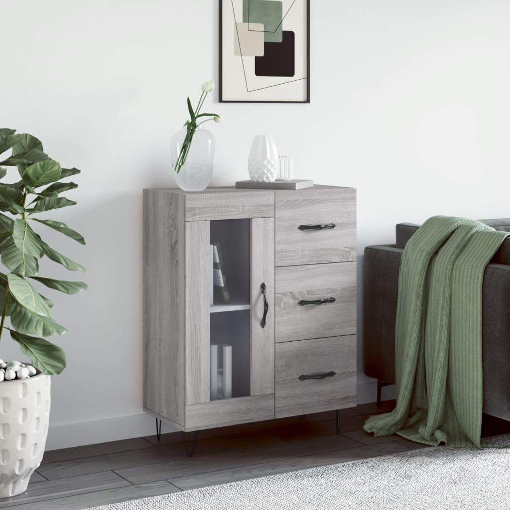 vidaXL Sideboard Grey Sonoma 69.5x34x90 cm Engineered Wood