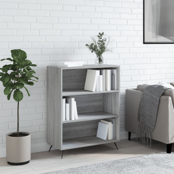 vidaXL Bookcase Grey Sonoma 69.5x32.5x90 cm Engineered Wood