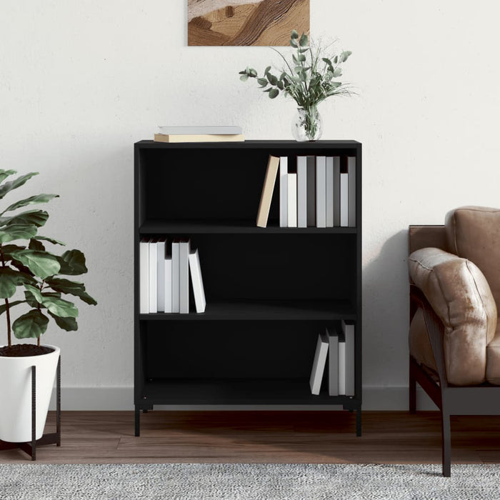 vidaXL Bookcase Black 69.5x32.5x90 cm Engineered Wood