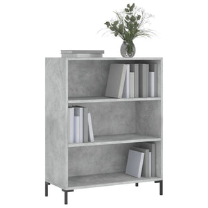 vidaXL Bookcase Concrete Grey 69.5x32.5x90 cm Engineered Wood