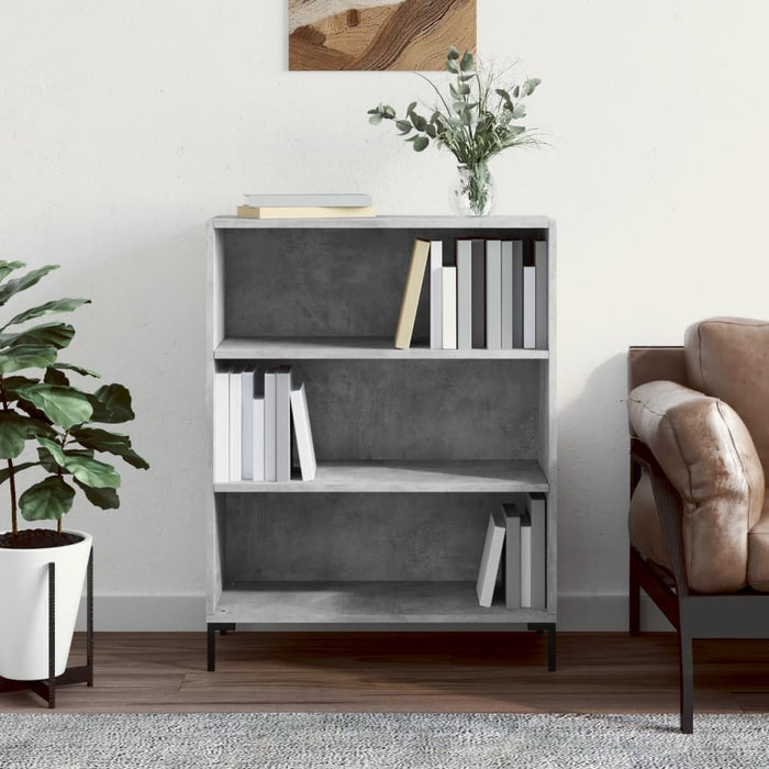 vidaXL Bookcase Concrete Grey 69.5x32.5x90 cm Engineered Wood