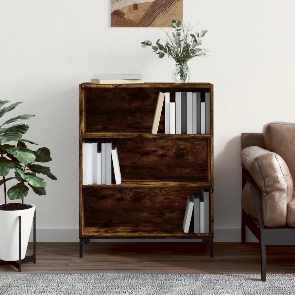 vidaXL Bookcase Smoked Oak 69.5x32.5x90 cm Engineered Wood