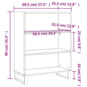 vidaxL Shelf Cabinet Brown Oak 69.5x32.5x90 cm Engineered Wood