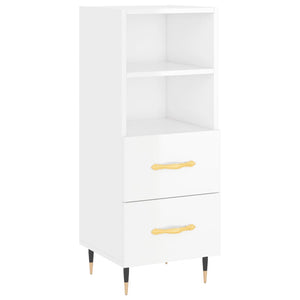 vidaXL Sideboard High Gloss White 34.5x34x90 cm Engineered Wood