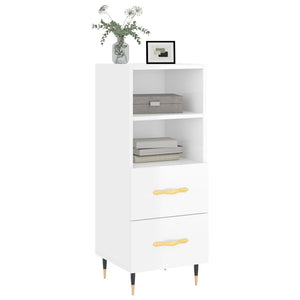 vidaXL Sideboard High Gloss White 34.5x34x90 cm Engineered Wood