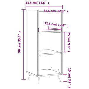 vidaxL Shelf Cabinet Black 34.5x32.5x90 cm Engineered Wood