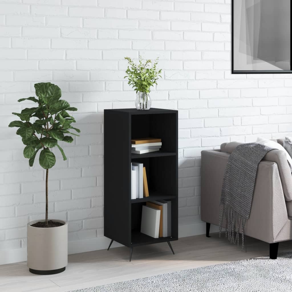 vidaxL Shelf Cabinet Black 34.5x32.5x90 cm Engineered Wood