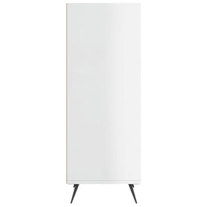 vidaxL Shelf Cabinet High Gloss White 34.5x32.5x90 cm Engineered Wood