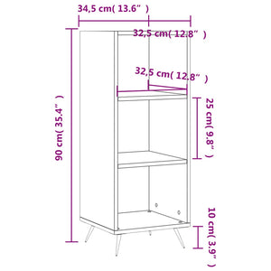 vidaxL Shelf Cabinet High Gloss White 34.5x32.5x90 cm Engineered Wood