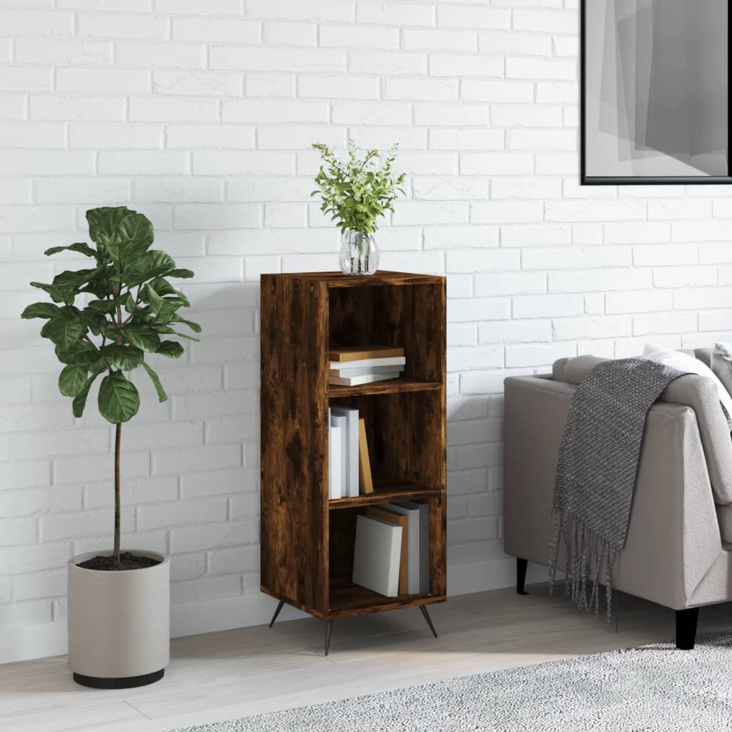 vidaxL Shelf Cabinet Smoked Oak 34.5x32.5x90 cm Engineered Wood