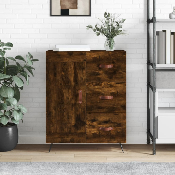 vidaXL Sideboard Smoked Oak 69.5x34x90 cm Engineered Wood