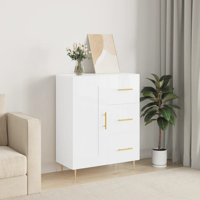 vidaXL Sideboard High Gloss White 69.5x34x90 cm Engineered Wood