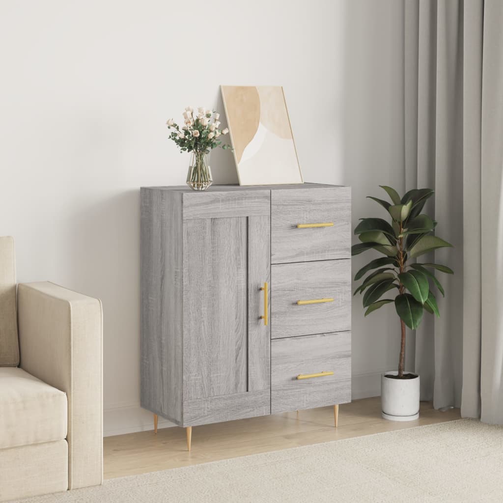 vidaXL Sideboard Grey Sonoma 69.5x34x90 cm Engineered Wood