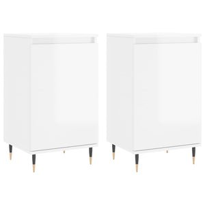 vidaXL Sideboards 2 pcs High Gloss White 40x35x70 cm Engineered Wood