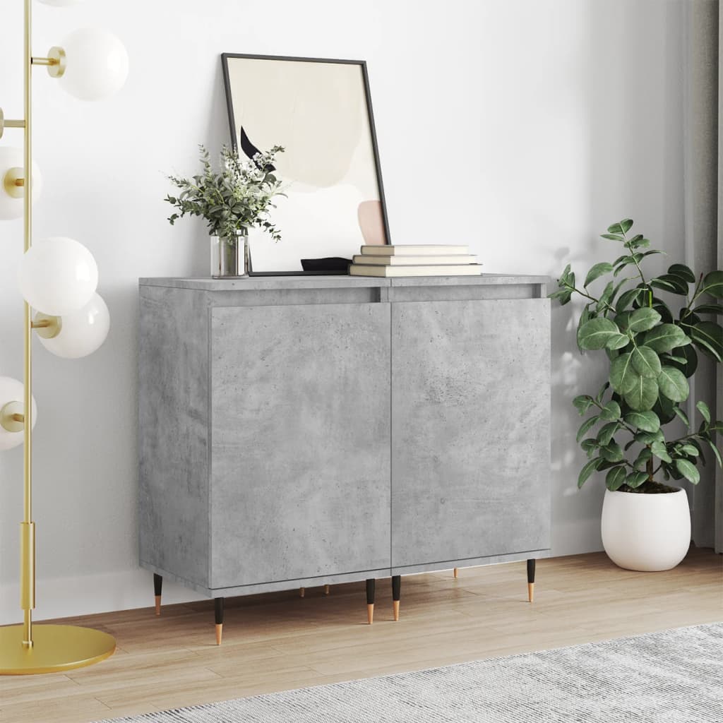 vidaXL Sideboards 2 pcs Concrete Grey 40x35x70 cm Engineered Wood