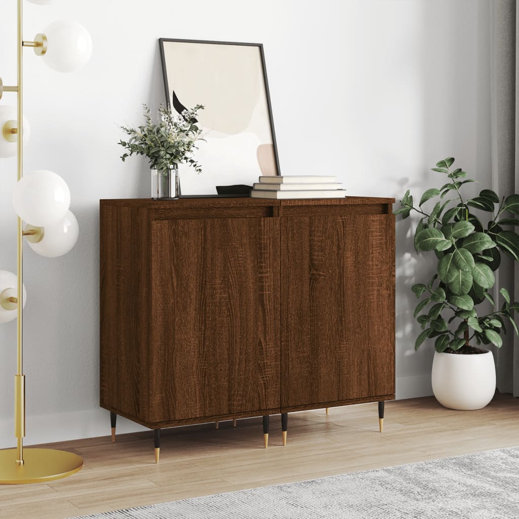 vidaXL Sideboards 2 pcs Brown Oak 40x35x70 cm Engineered Wood