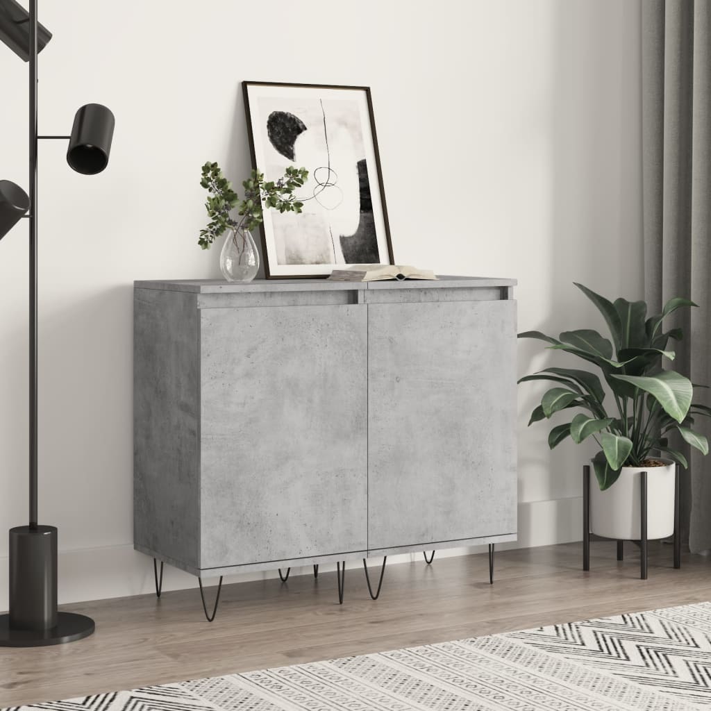 vidaXL Sideboards 2 pcs Concrete Grey 40x35x70 cm Engineered Wood