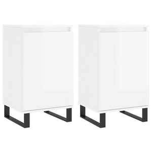 vidaXL Sideboards 2 pcs High Gloss White 40x35x70 cm Engineered Wood