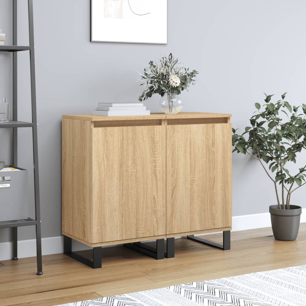 vidaXL Sideboards 2 pcs Sonoma Oak 40x35x70 cm Engineered Wood