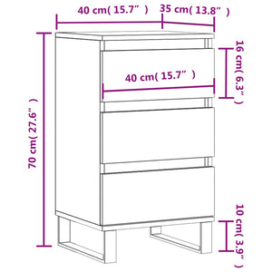 vidaXL Sideboard High Gloss White 40x35x70 cm Engineered Wood