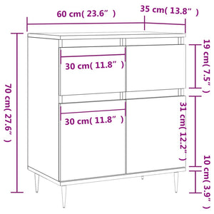 vidaXL Sideboard Concrete Grey 60x35x70 cm Engineered Wood