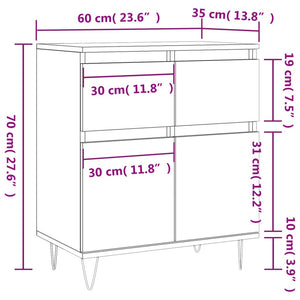 vidaXL Sideboard Black 60x35x70 cm Engineered Wood