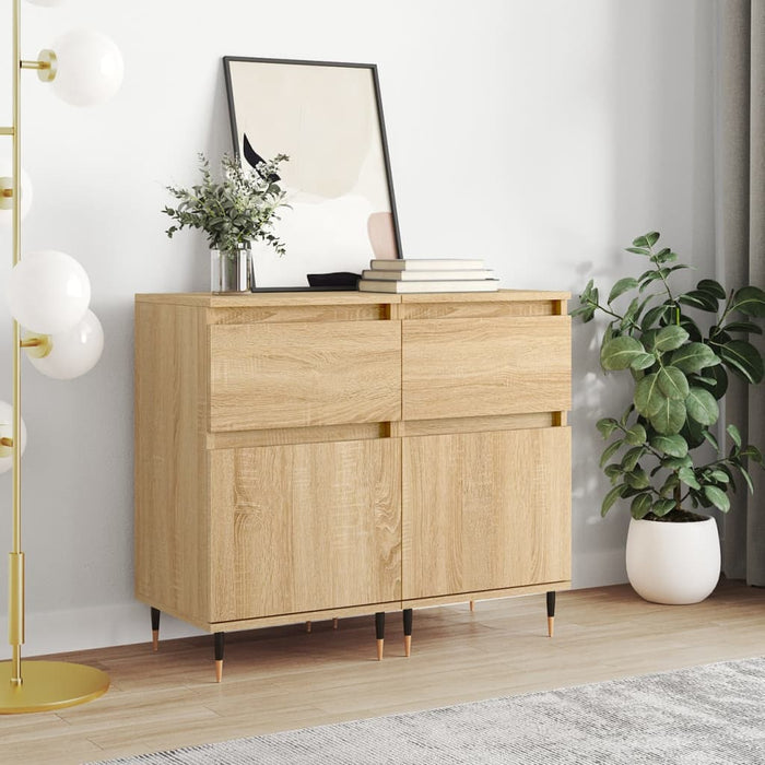 vidaXL Sideboards 2 pcs Sonoma Oak 40x35x70 cm Engineered Wood