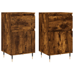 vidaXL Sideboards 2 pcs Smoked Oak 40x35x70 cm Engineered Wood