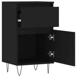 vidaXL Sideboards 2 pcs Black 40x35x70 cm Engineered Wood