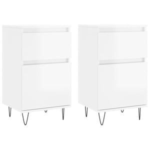 vidaXL Sideboards 2 pcs High Gloss White 40x35x70 cm Engineered Wood