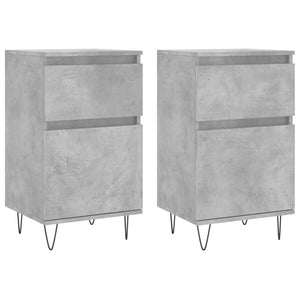 vidaXL Sideboards 2 pcs Concrete Grey 40x35x70 cm Engineered Wood