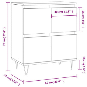 vidaXL Sideboard High Gloss White 60x35x70 cm Engineered Wood