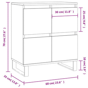 vidaXL Sideboard Black 60x35x70 cm Engineered Wood