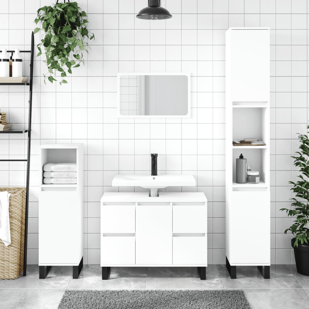 vidaXL Bathroom Cabinet White 30x30x100 cm Engineered Wood