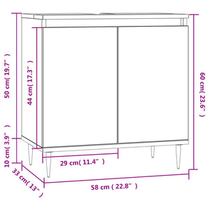 vidaXL Bathroom Cabinet Sonoma Oak 58x33x60 cm Engineered Wood