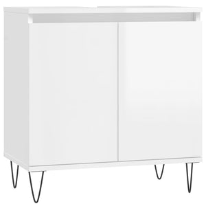 vidaXL Bathroom Cabinet High Gloss White 58x33x60 cm Engineered Wood