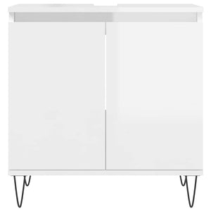 vidaXL Bathroom Cabinet High Gloss White 58x33x60 cm Engineered Wood