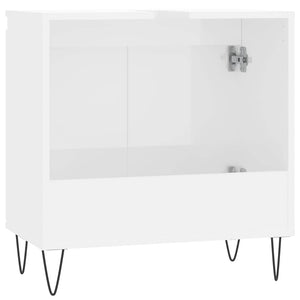 vidaXL Bathroom Cabinet High Gloss White 58x33x60 cm Engineered Wood