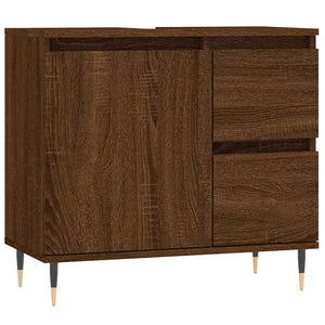vidaXL Bathroom Cabinet Brown Oak 65x33x60 cm Engineered Wood