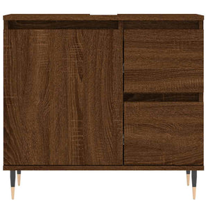 vidaXL Bathroom Cabinet Brown Oak 65x33x60 cm Engineered Wood