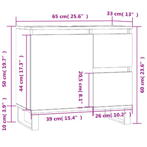 vidaXL Bathroom Cabinet White 65x33x60 cm Engineered Wood